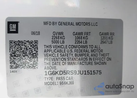 2018 Cadillac Ct6 Luxury from USA, damaged, VIN 1G6KD5RS9JU151575